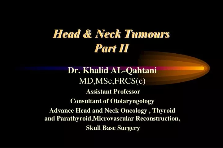 head neck tumours part ii n.