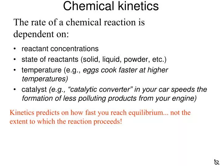 chemical kinetics n.