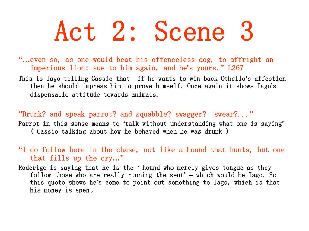 othello act 2 scene 3 essay