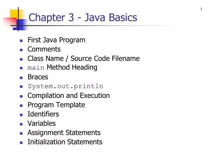 PPT - Chapter 3 - Java Basics PowerPoint Presentation, Free Download ...