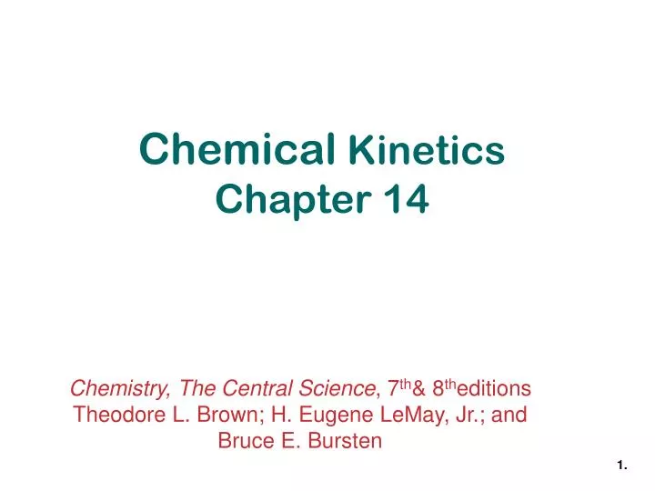 chemical kinetics chapter 14 n.