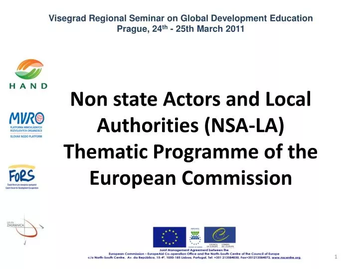 non state actors and local authorities nsa la thematic programme of the european commission n.