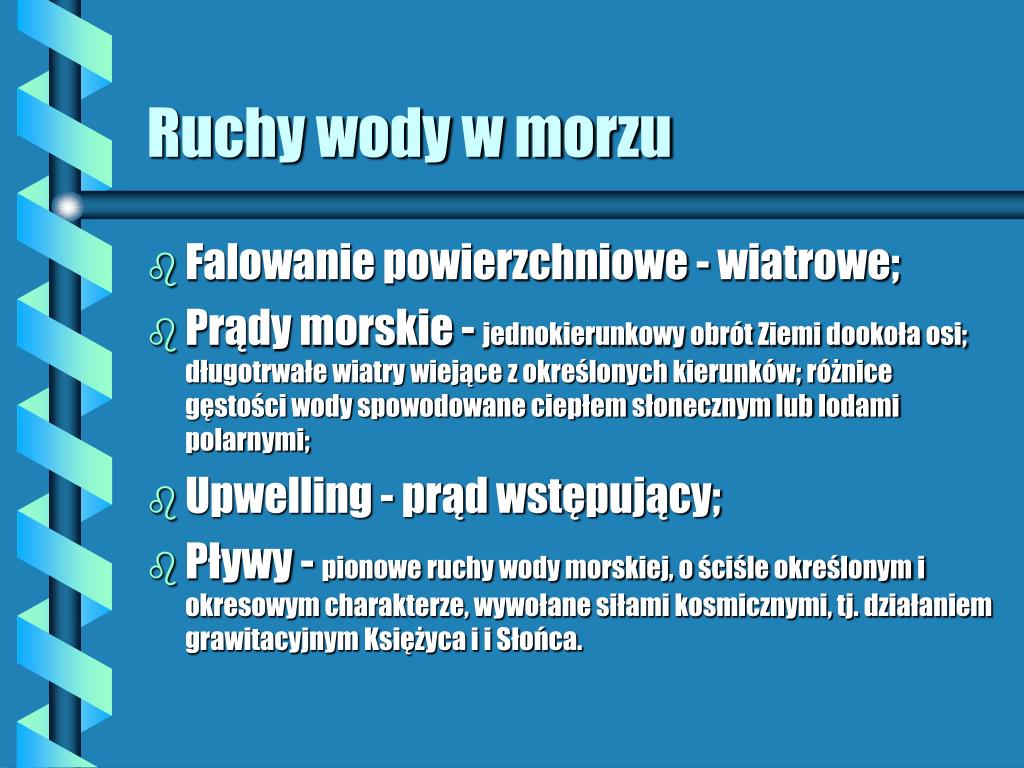 Ruchy Wody Morskiej Spowodowane Trzęsieniami Ziemi To PPT - Hydrobiologia Właściwości fizyczne wody PowerPoint Presentation