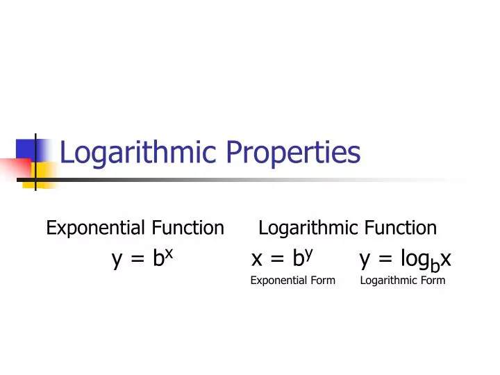 properties of logarithmic