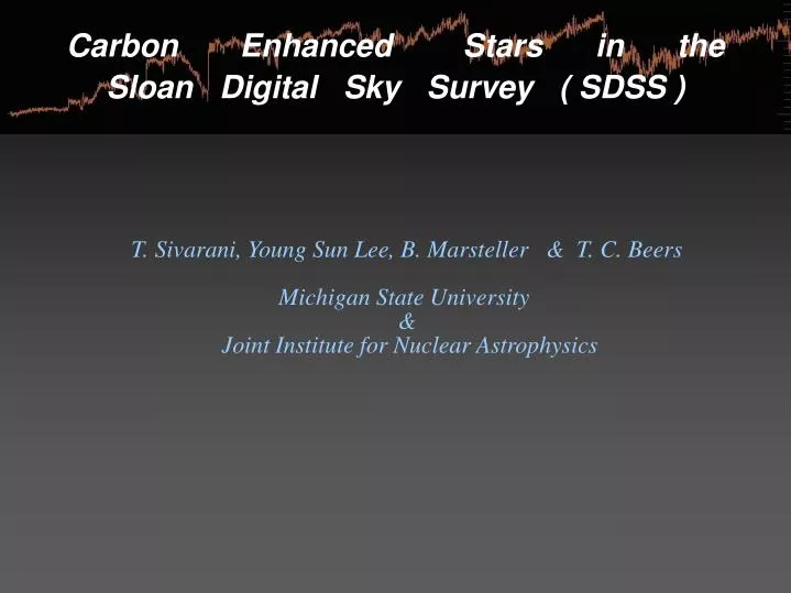 carbon enhanced stars in the sloan digital sky survey sdss n.