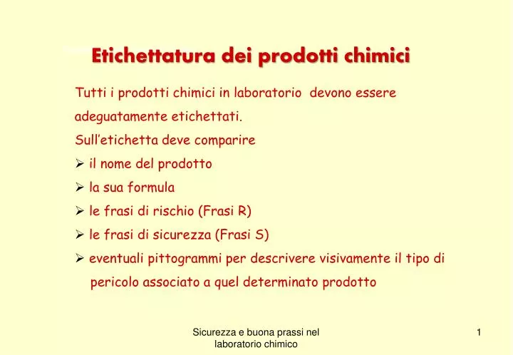 Ppt Etichettatura Dei Prodotti Chimici Powerpoint Presentation Free Download Id