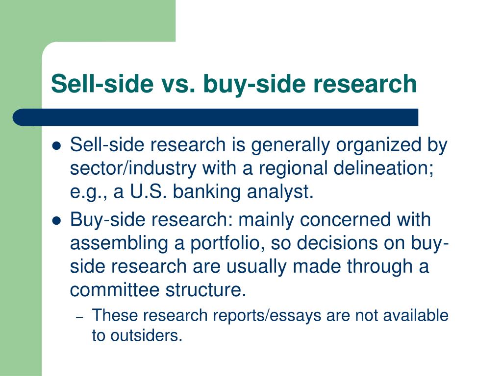 sell side research reports