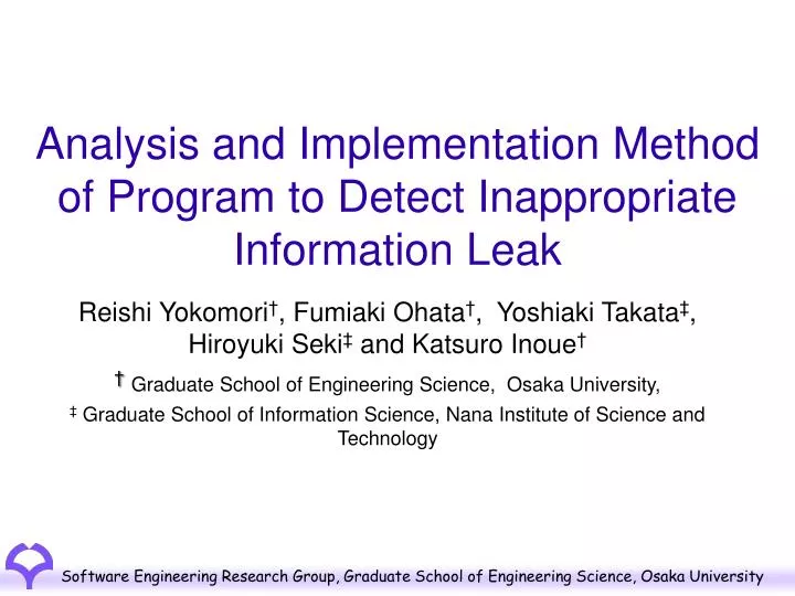 PPT Analysis and Implementation Method of Program to Detect