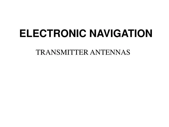 electronic navigation n.