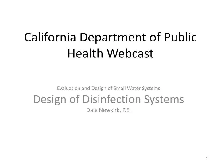 california department of public health california department of public health