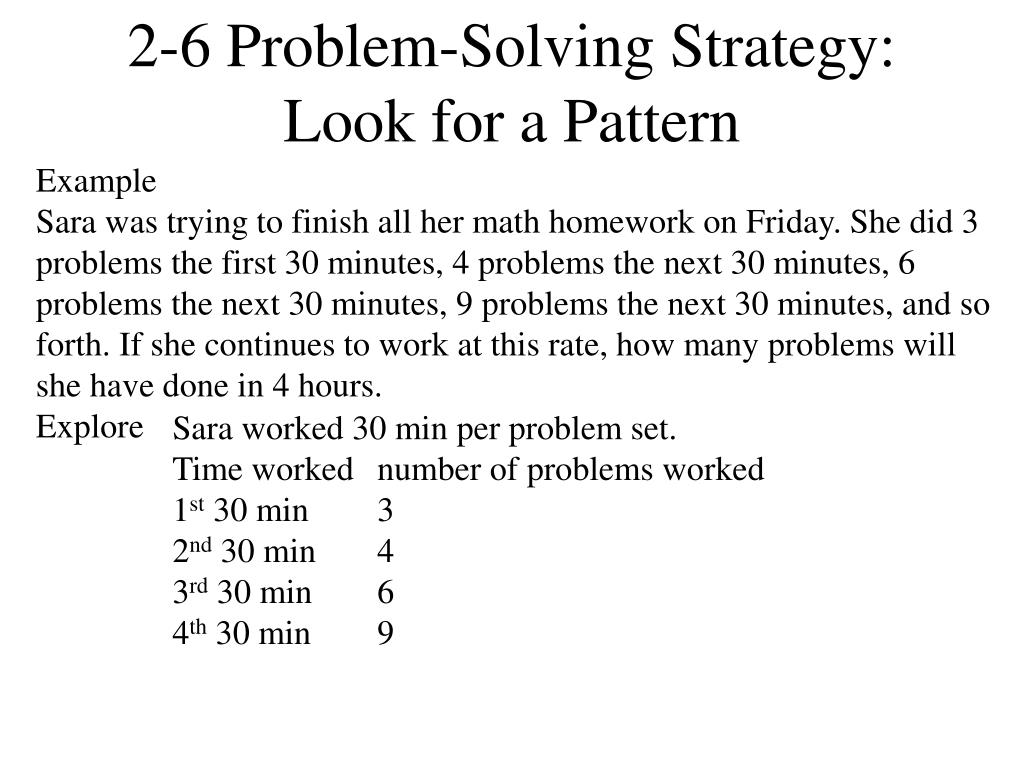 example of problem solving with patterns