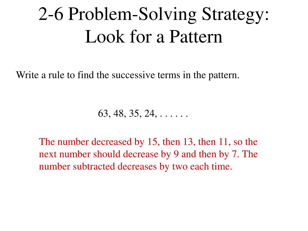 look for a pattern problem solving examples