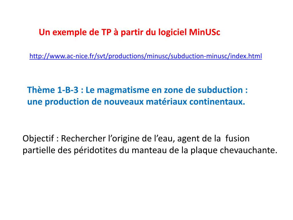 PPT - Un exemple de TP à partir du logiciel MinUSc ...