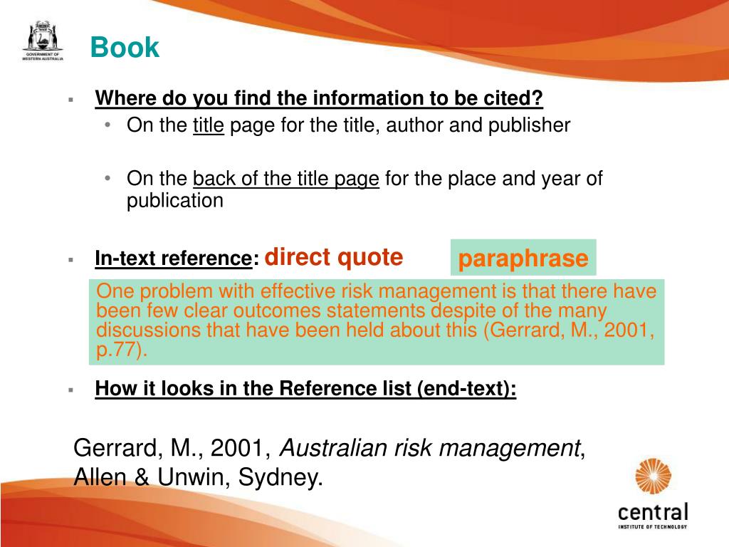 referencing presentation slide