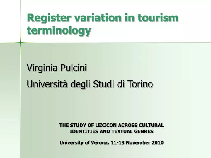 register variation in tourism terminology n.