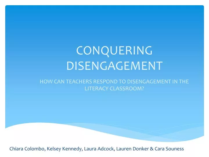 conquering disengagement n.
