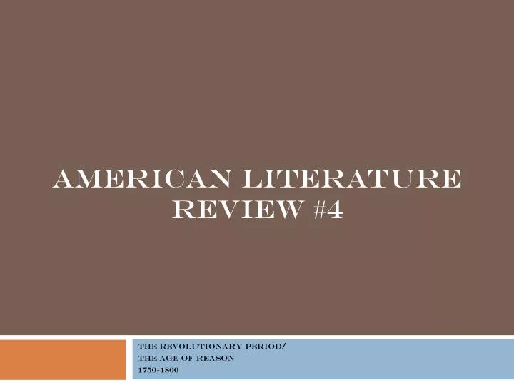 american literature review 4 n.