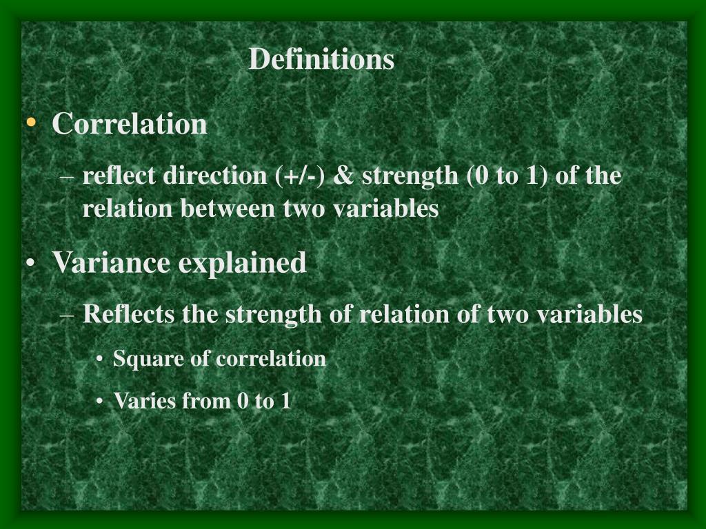 PPT - Definitions Correlation, Reliability, Validity, Measurement error