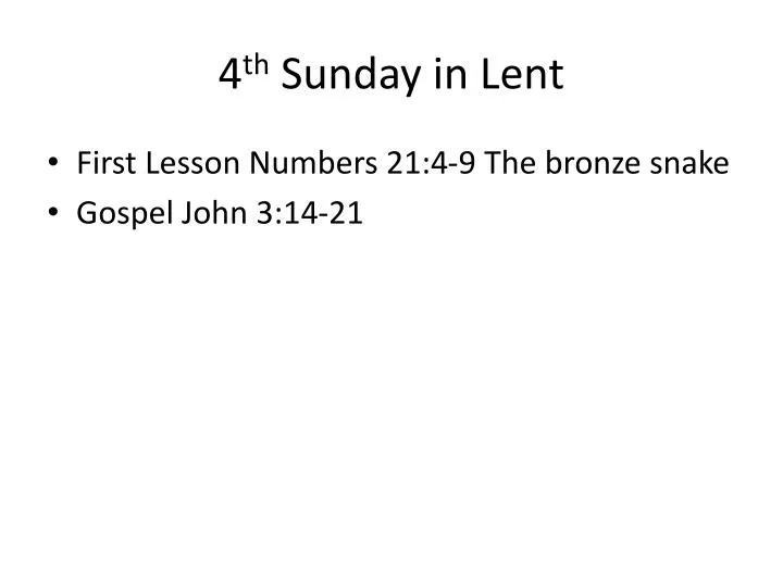 4 th sunday in lent n.