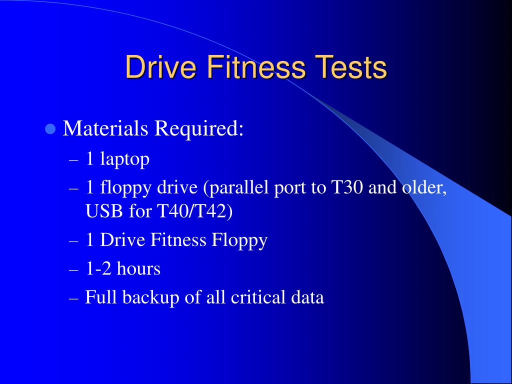 drive fitness test