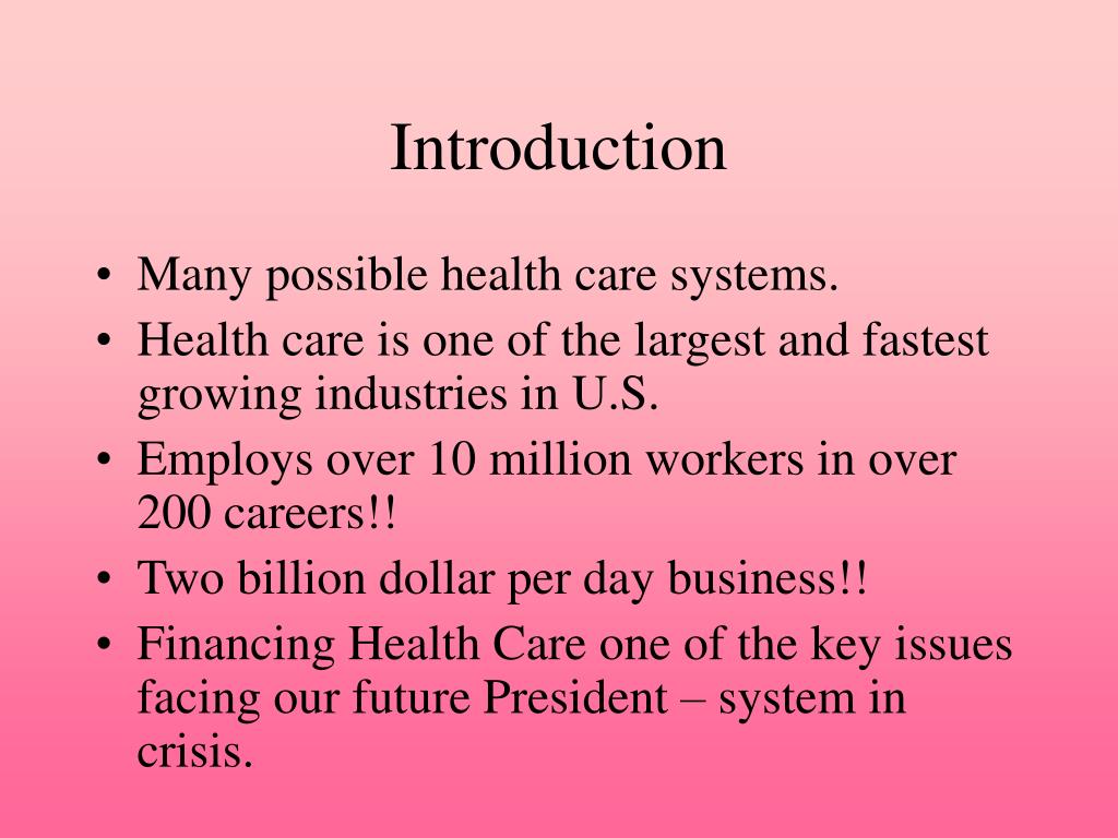 presentation on health care system