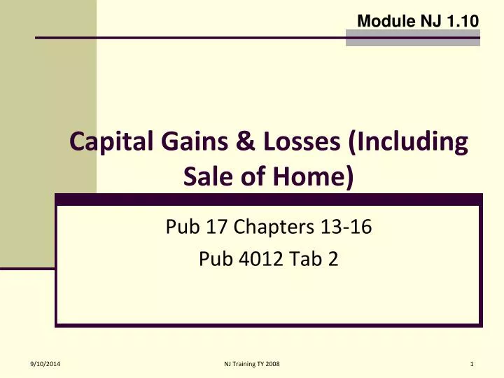 PPT - Capital Gains & Losses (Including Sale of Home) PowerPoint ...