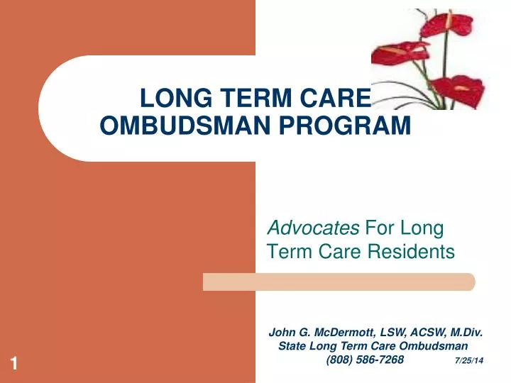 long term care ombudsman program n.