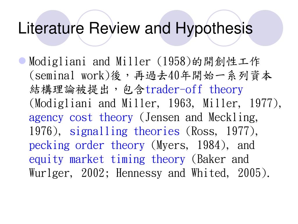 Pecking order theory literature review