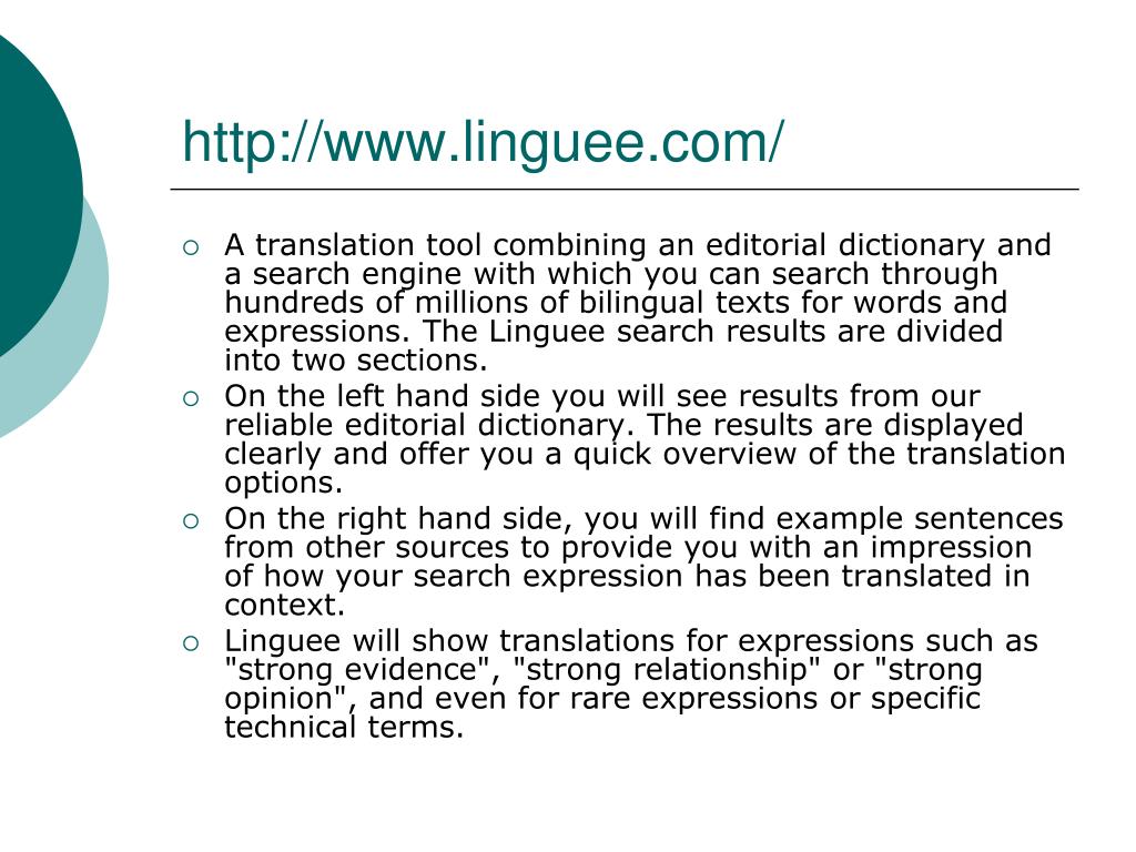 Linguee speeds up your terminology research