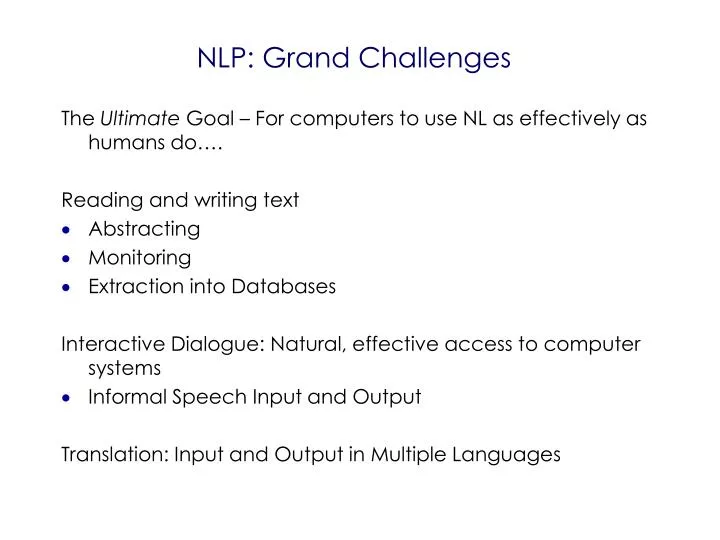 PPT NLP: Grand Challenges PowerPoint Presentation free download ID PPT NLP: Grand Challenges PowerPoint Presentation free download ID