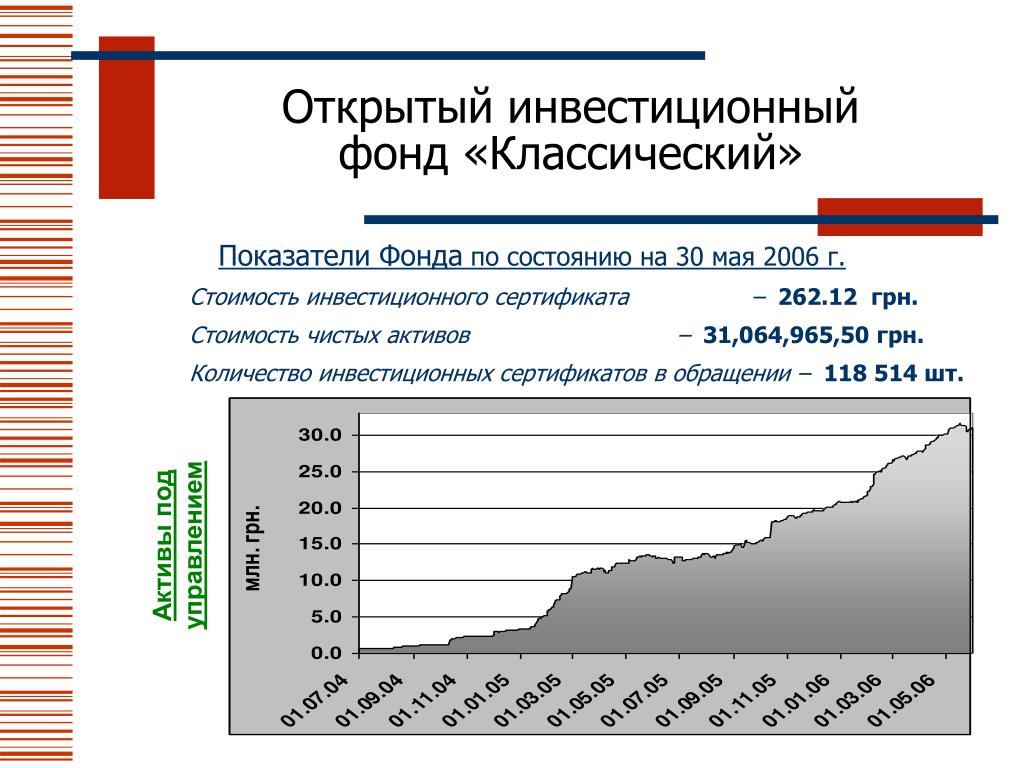 Чистые активы фонда. Открытый инвестиционный фонд.