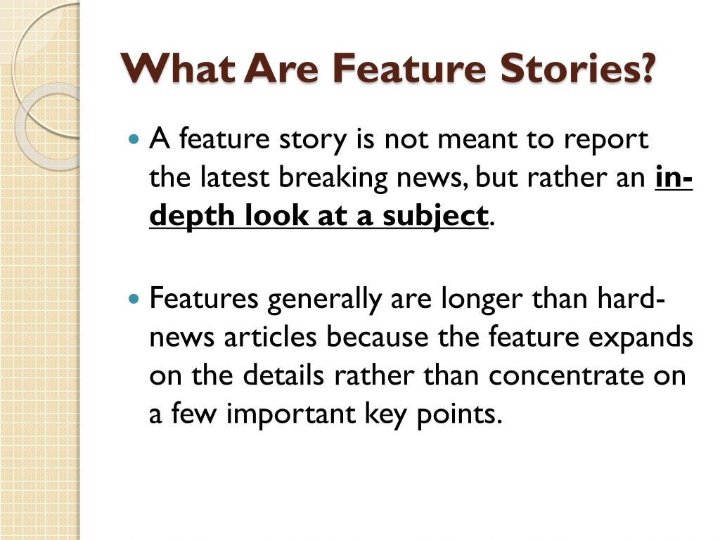 feature story writer definition