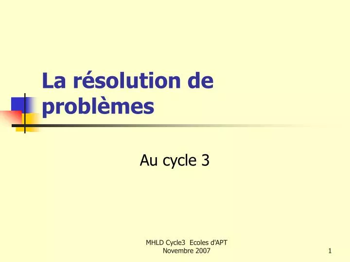 PPT - La résolution de problèmes PowerPoint Presentation, free download ...