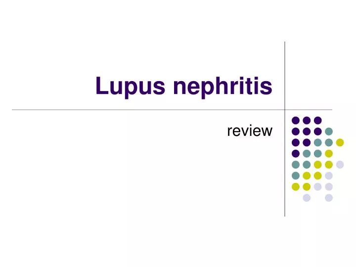 lupus nephritis n.