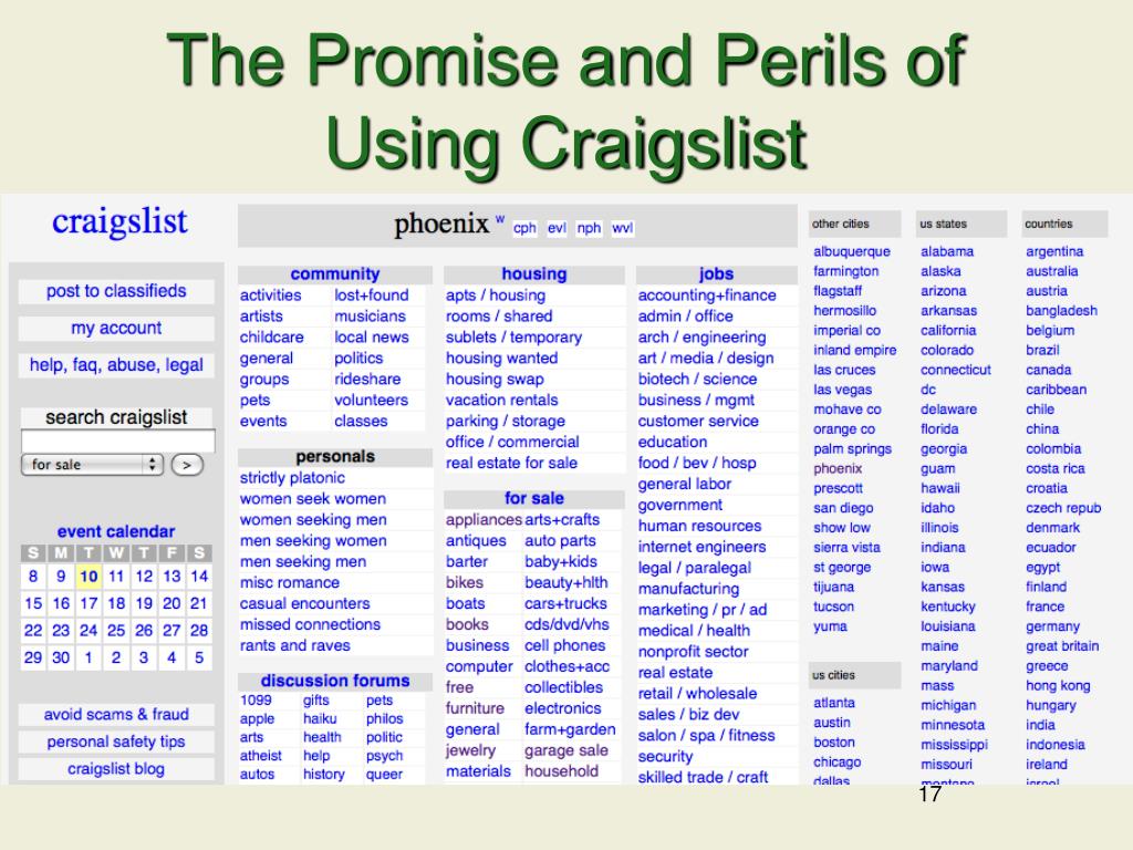 The Promise and Perils of Using Craigslist 