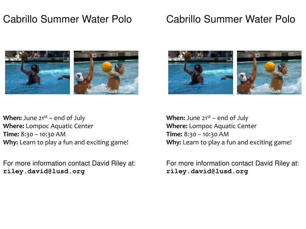 PPT Cabrillo Summer Water Polo PowerPoint Presentation, free download