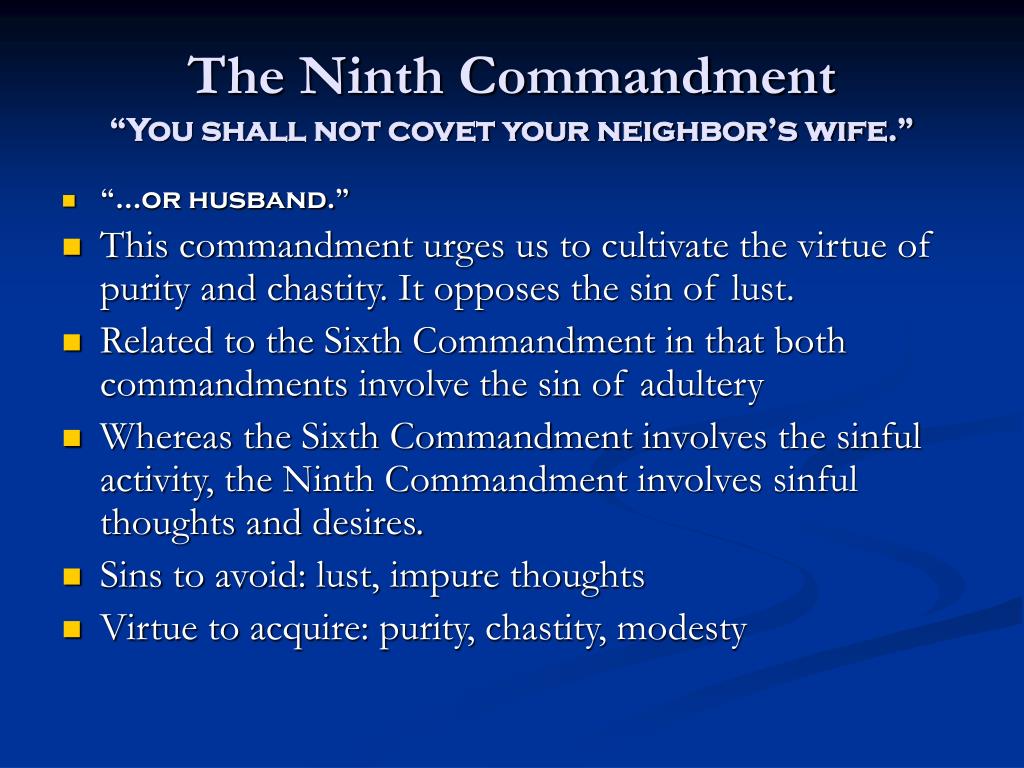 Ppt The Sixth And The Ninth Commandments Powerpoint Presentation