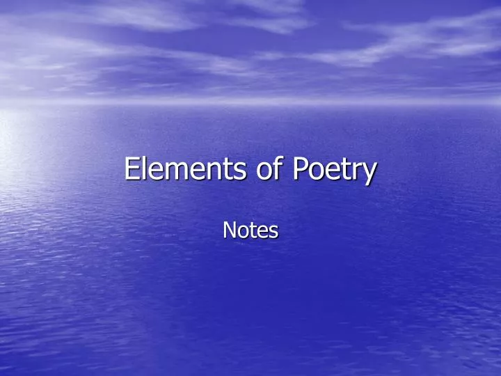 powerpoint presentation on poetry