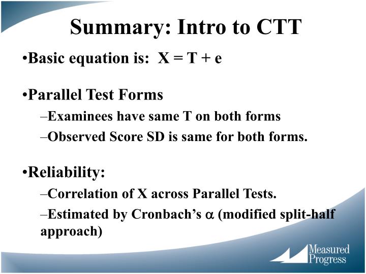 PPT Introduction to Classical Test Theory (CTT) PowerPoint