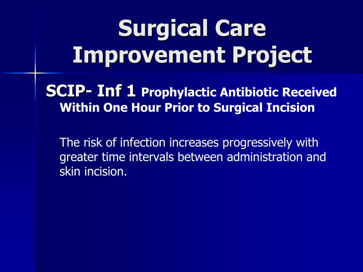 surgical care improvement surgical care improvement