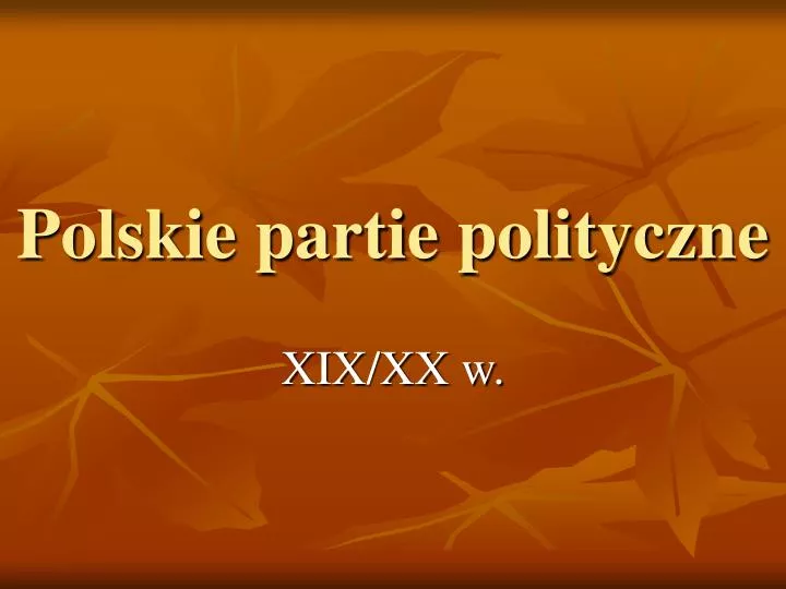 polskie partie polityczne n.