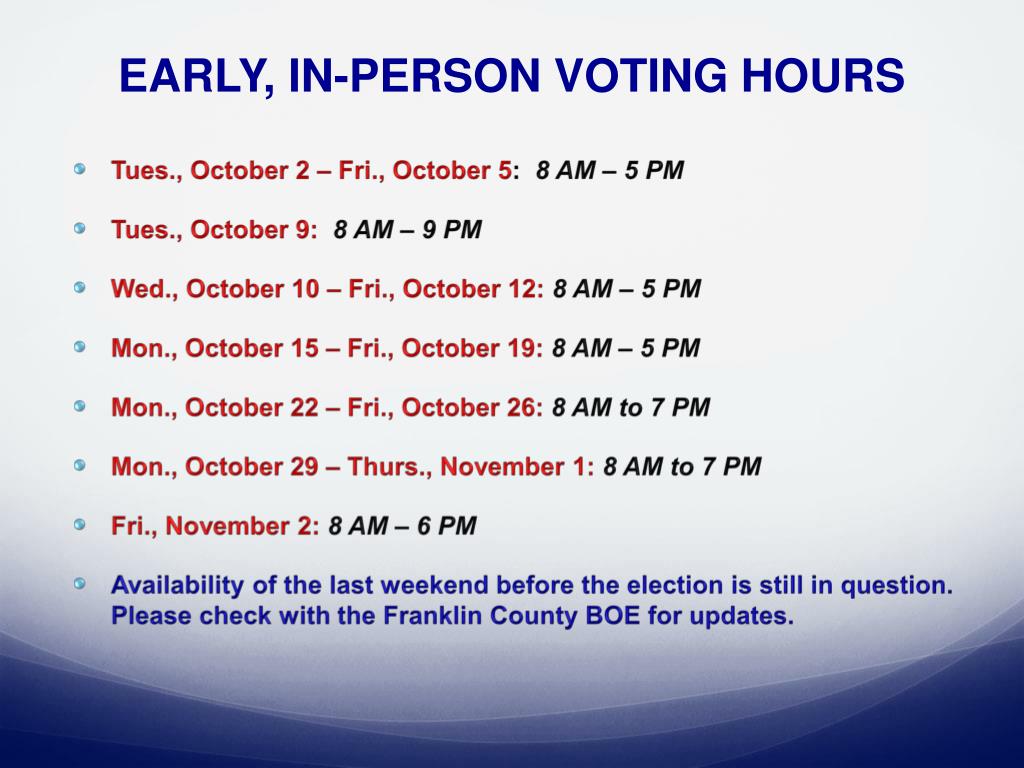 PPT Voting Early in Ohio PowerPoint Presentation, free download ID