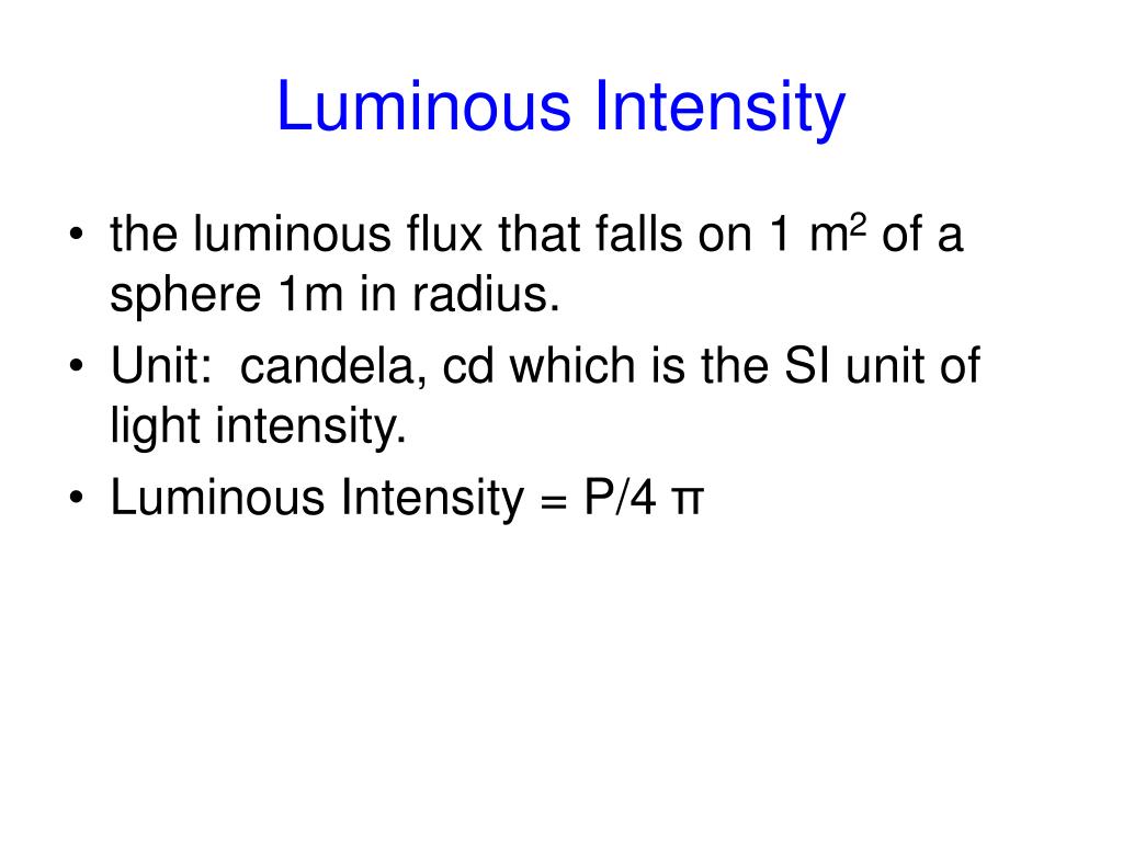 light intensity equation