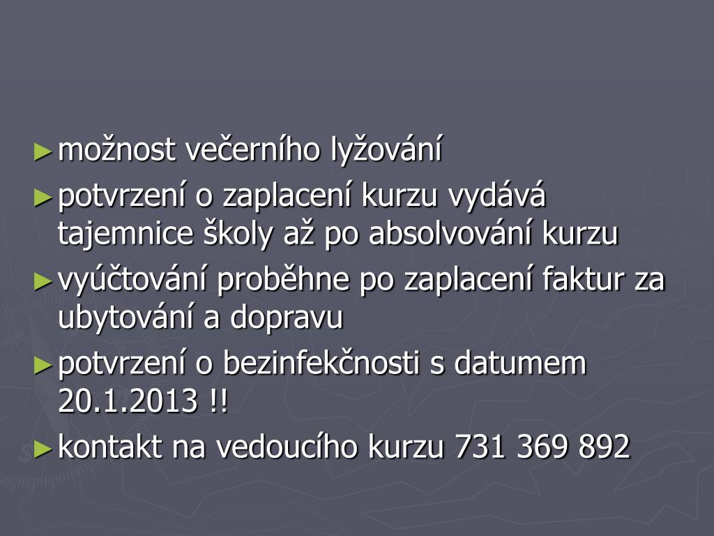 PPT - Lyžařský kurz PowerPoint Presentation, free download - ID:4234357