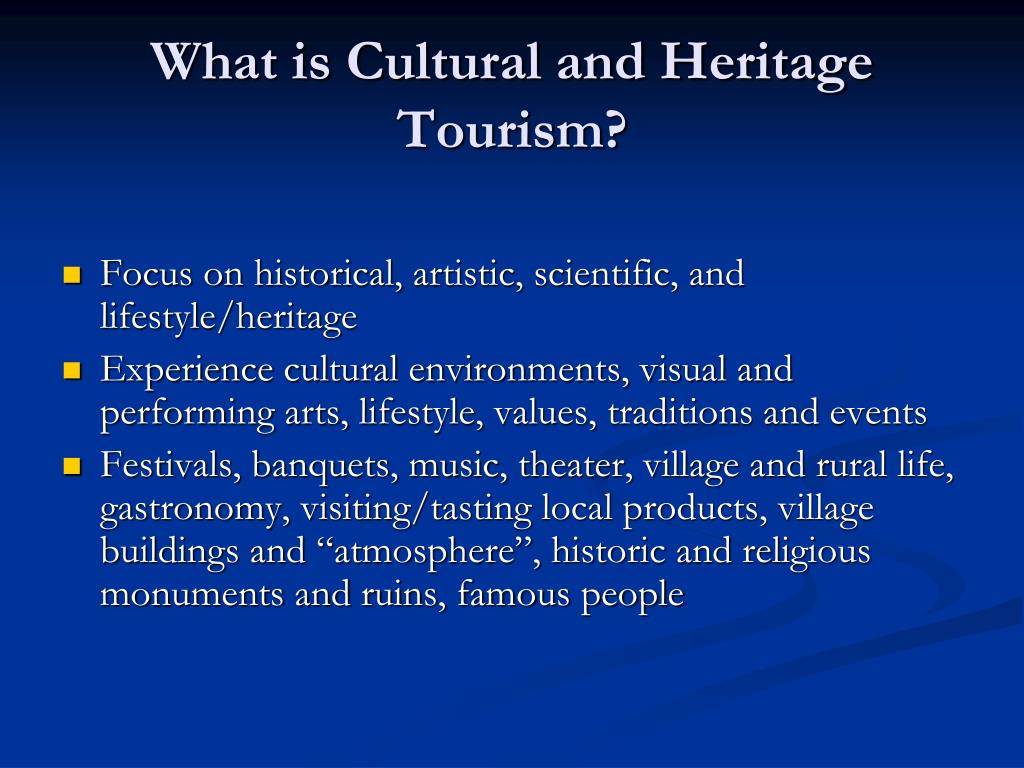 tourism and culture summary