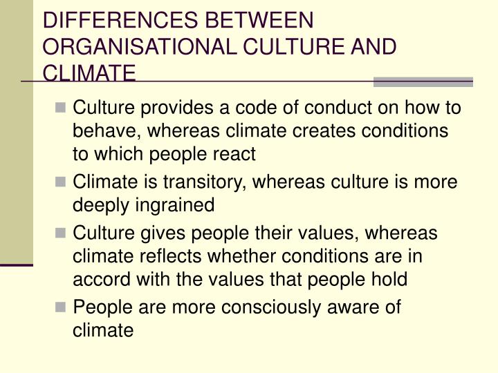 compare and contrast organizational climate and culture How to write a compare and contrast essay a good compare/contrast essay doesn't only point out how the subjects are climate/weather body paragraph 2. compare and contrast organizational climate and culture How to write a compare and contrast essay a good compare/contrast essay doesn't only point out how the subjects are climate/weather body paragraph 2.