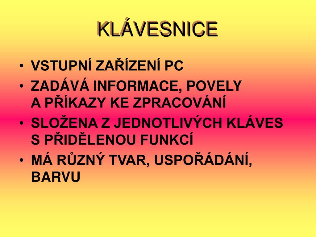 PPT - KLÁVESNICE PowerPoint Presentation, free download - ID:4238238