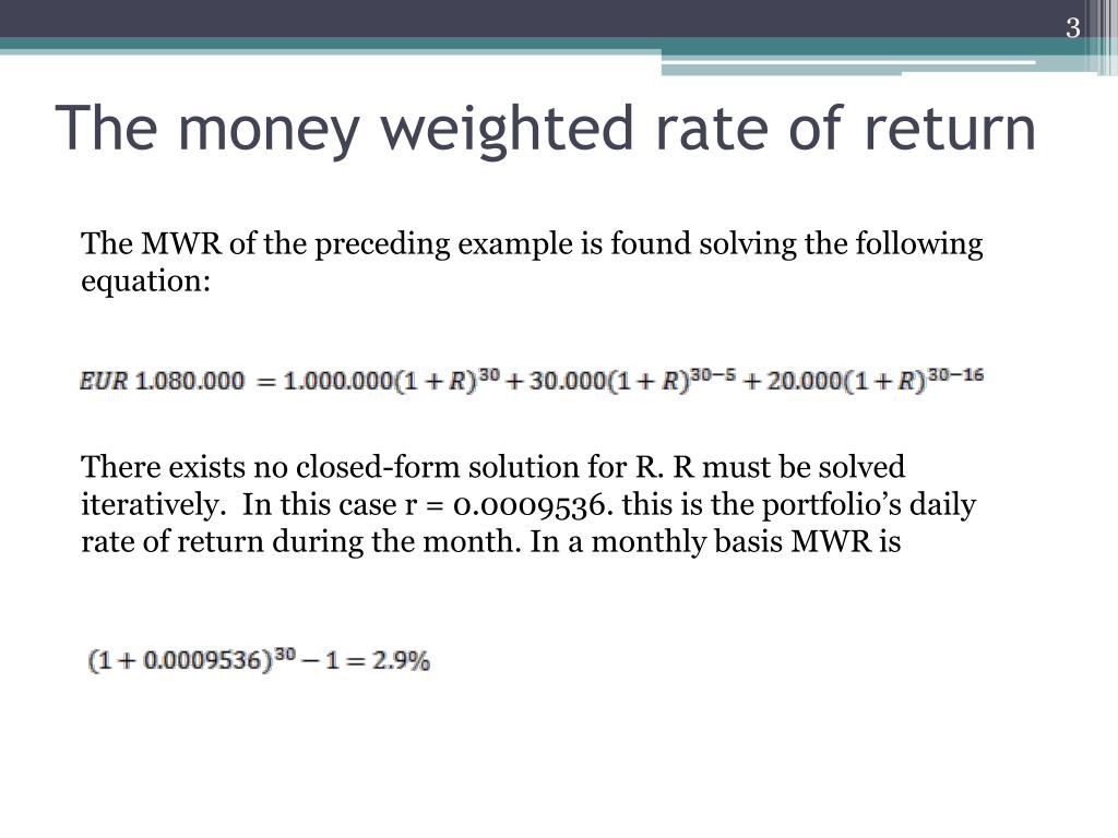 what is money weighted rate of return