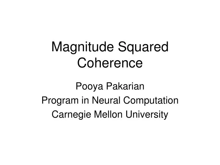 magnitude squared coherence n.