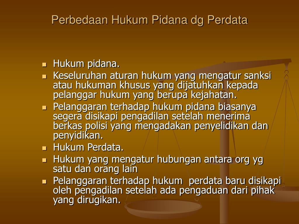 Perbedaan Mendasar Hukum Pidana & Perdata